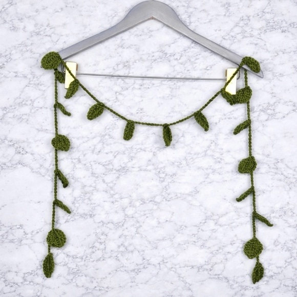 Handmade Crochet Hair Wrap Scarf Vine Garland Wall Decor 67 Inch PinkRainCloud - Picture 4 of 8